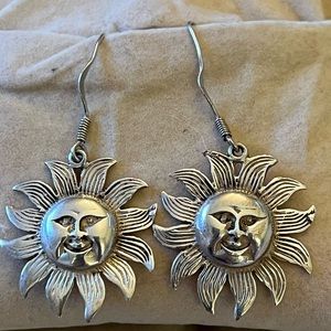 Sterling silver sun earrings